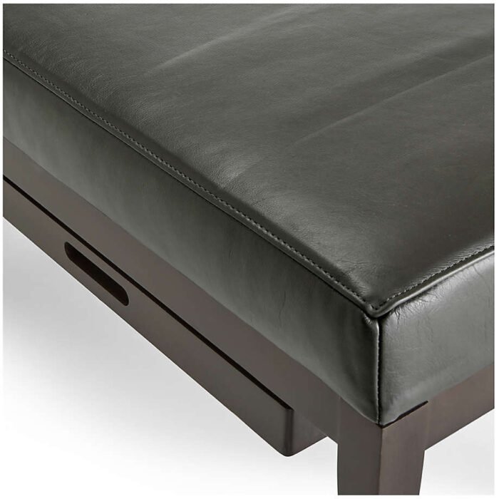 Nash Leather Small Bench with Tray