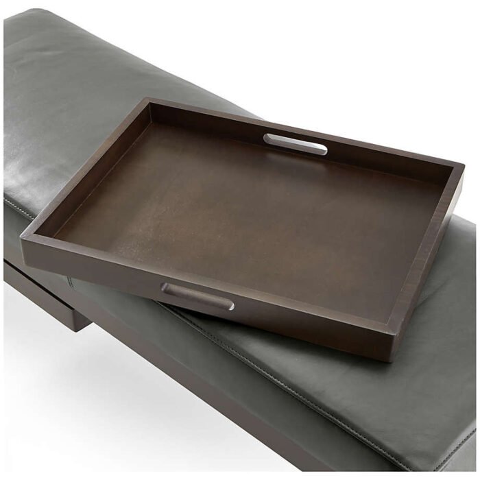 Nash Leather Small Bench with Tray