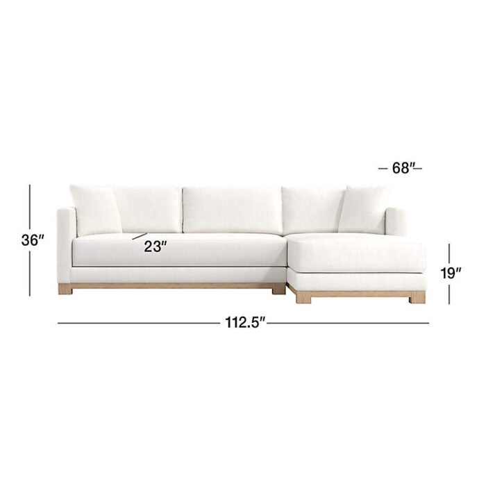 Gather Wood Base Bench 2-Piece Sectional Sofa