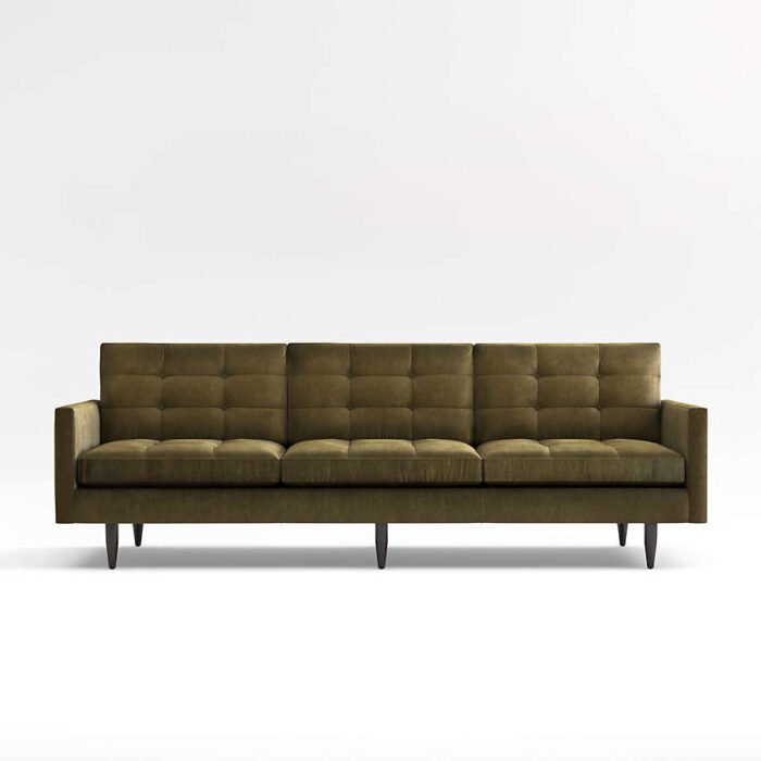 Petrie Velvet Mid-Century 100" Sofa