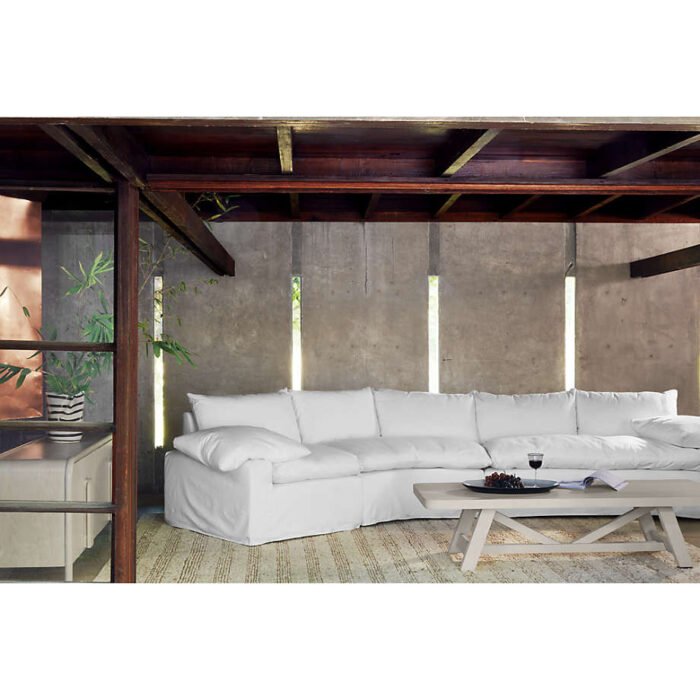 Ever Slipcovered 2-Piece Sectional Sofa with Right-Arm Chaise by Leanne Ford