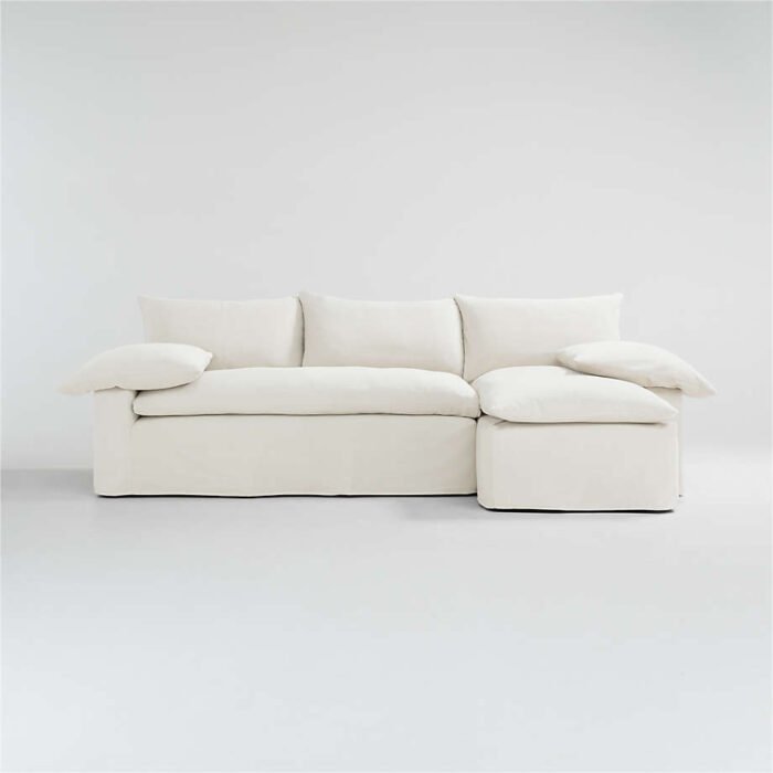 Ever Slipcovered 2-Piece Sectional Sofa with Right Arm Chaise by Leanne Ford