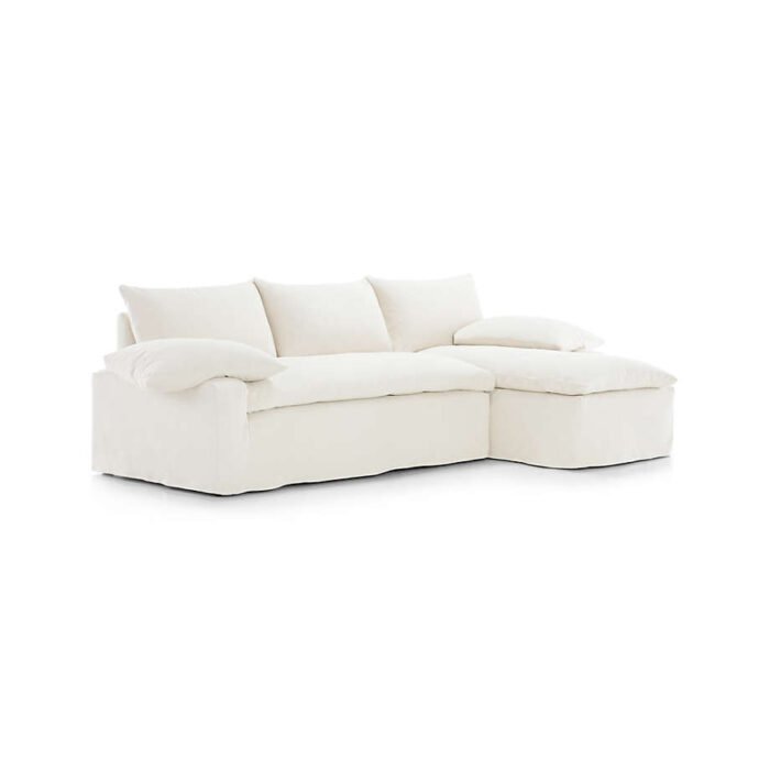 Ever Slipcovered 2-Piece Sectional Sofa with Right Arm Chaise by Leanne Ford