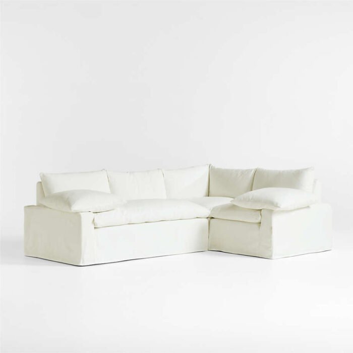 Ever Slipcovered 3 Piece L-Shaped Sectional Sofa by Leanne Ford