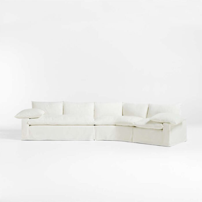 Ever Slipcovered 3-Piece Wedge Sectional Sofa by Leanne Ford