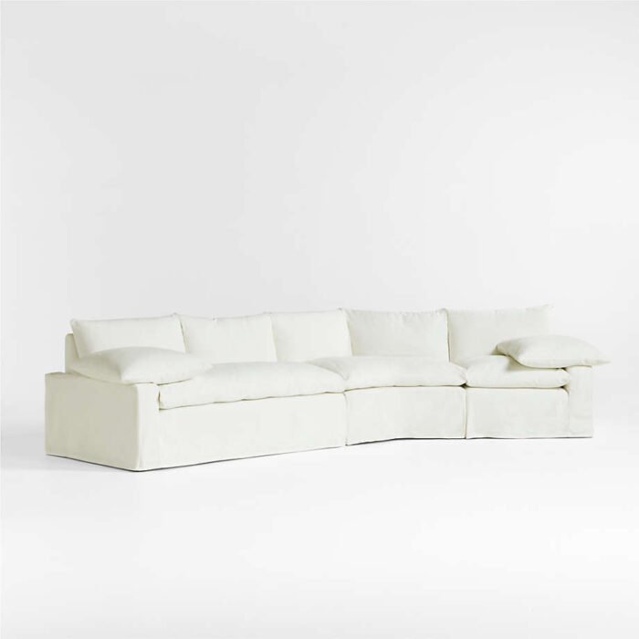 Ever Slipcovered 3-Piece Wedge Sectional Sofa by Leanne Ford