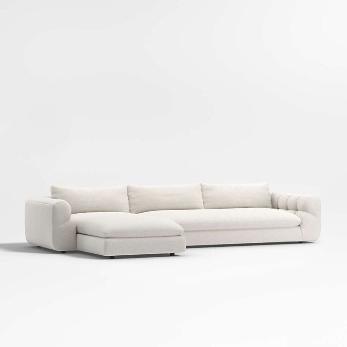 Cambria Boucl?-Piece Left-Arm Chaise Sectional Sofa