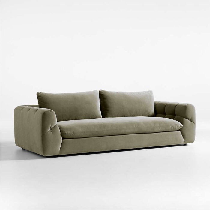 Cambria Green Velvet Sofa 96"