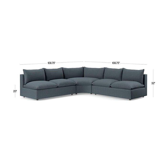 Lotus 3-Piece Wedge Sectional Sofa