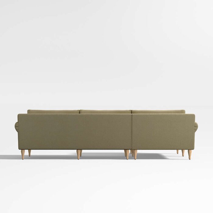 Timson Green Velvet 2-Piece Left Arm Chaise Sectional Sofa