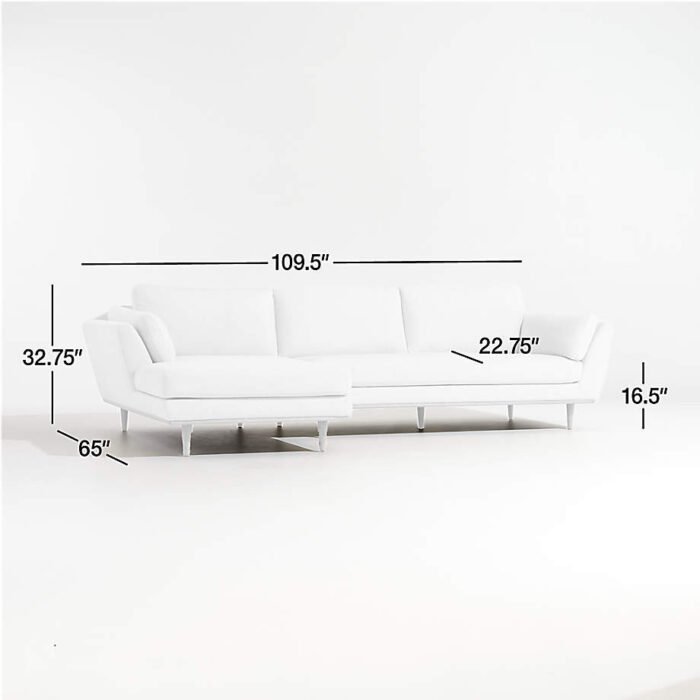 Hague Mid-Century 2-Piece Left-Arm Chaise Sectional Sofa