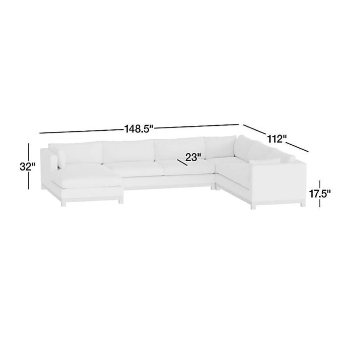 Pacific Wood 4-Piece L-Shaped Sectional Sofa