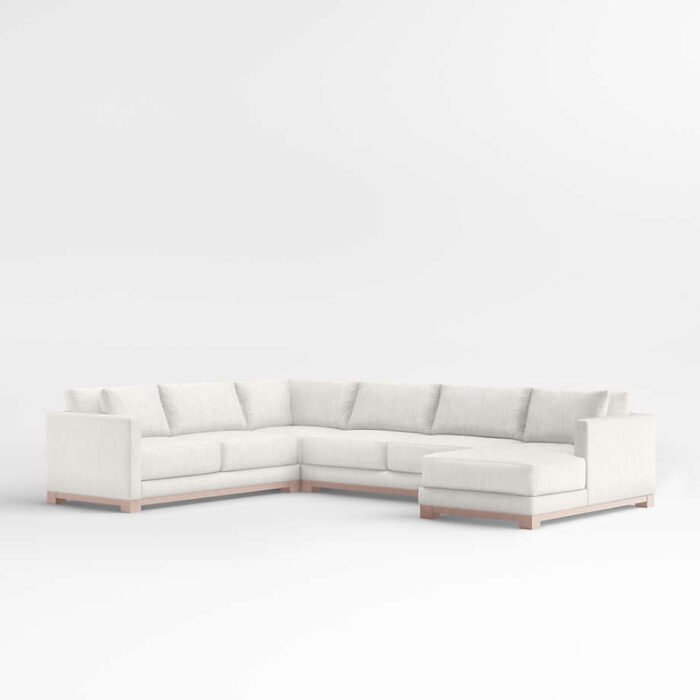 Gather Wood Base 4-Piece U-Shaped Sectional Sofa