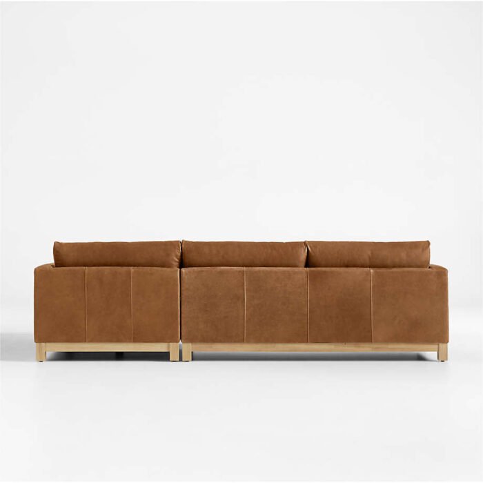 Pacific Wood Leather 2-Piece Chaise Sectional Sofa