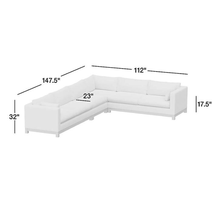 Pacific Wood 4-Piece L-Shaped Sectional Sofa