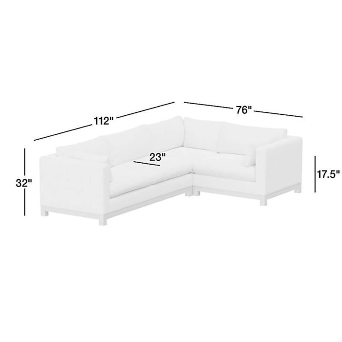 Pacific Wood 3-Piece Corner Sectional Sofa