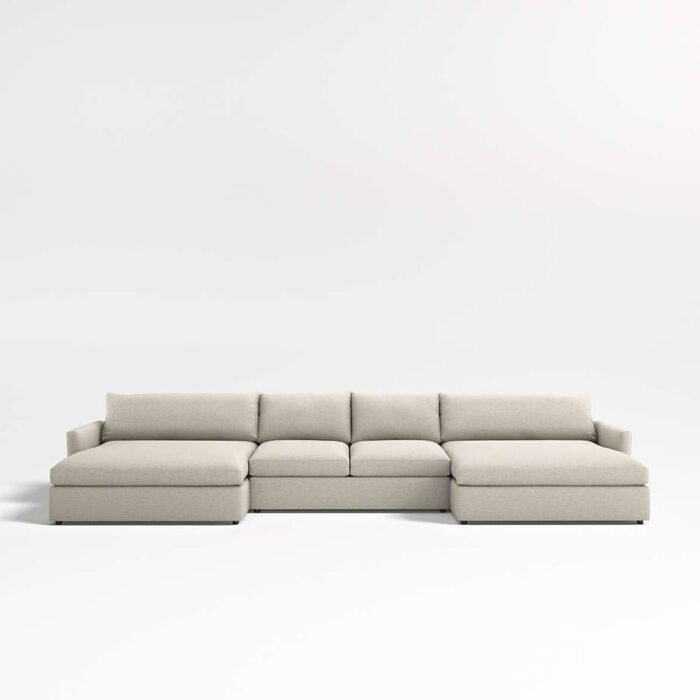 Lounge Deep 3-Piece Double Chaise Sectional Sofa