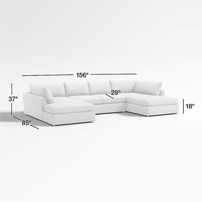 Lounge Deep 3-Piece U-Shaped Sectional Sofa with Corner Bumpers