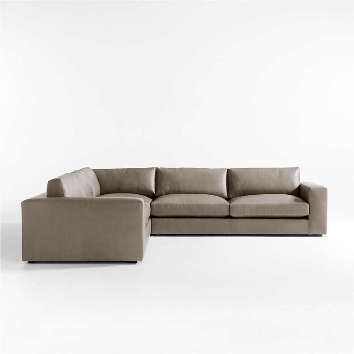 Oceanside Low Leather 3-Piece Corner Sectional Sofa