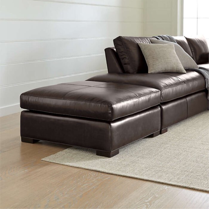 Axis Leather Square Cocktail Ottoman