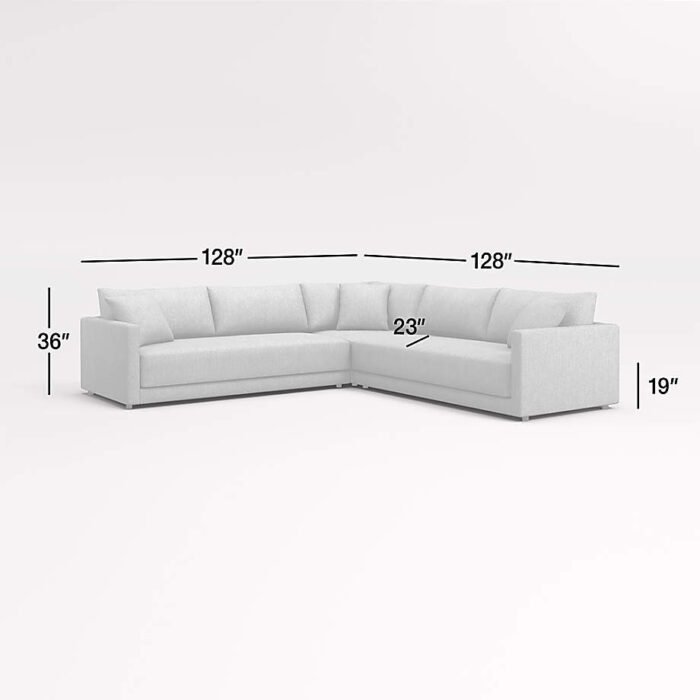 Gather Deep 3-Piece L-Shaped Bench Sectional Sofa