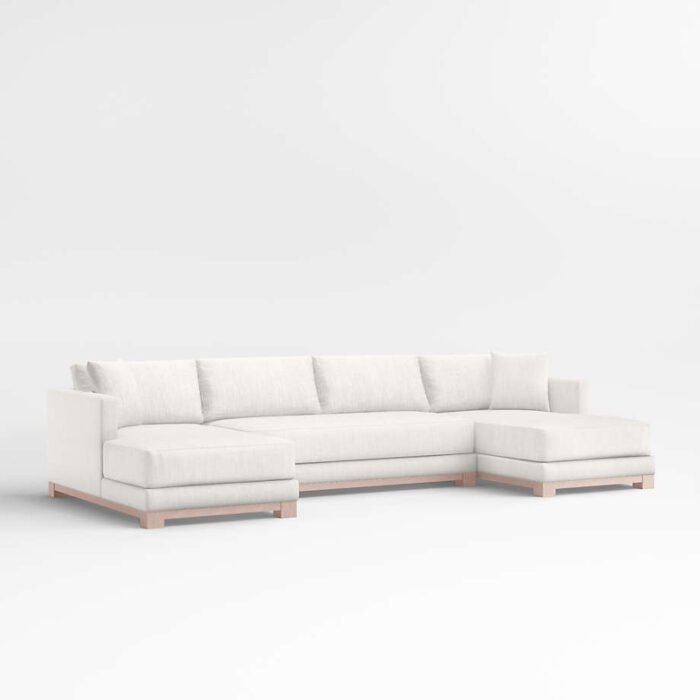 Gather Wood Base 3-Piece U-Shaped Sectional Sofa