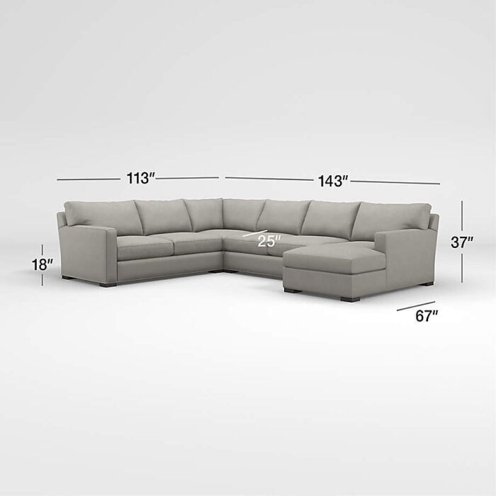 Axis 4-Piece U-Shaped Sectional Sofa with Right-Arm Storage Chaise