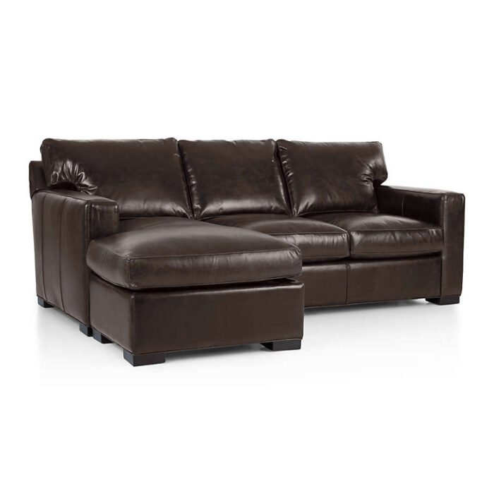 Axis Leather Left Arm Queen Sleeper Sectional Sofa