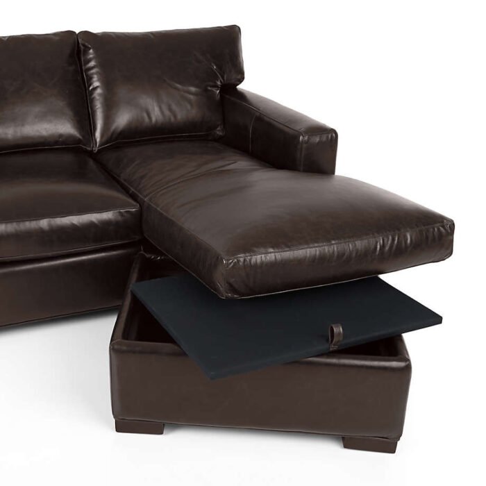 Axis Leather Right Arm 3-Seat Lounger