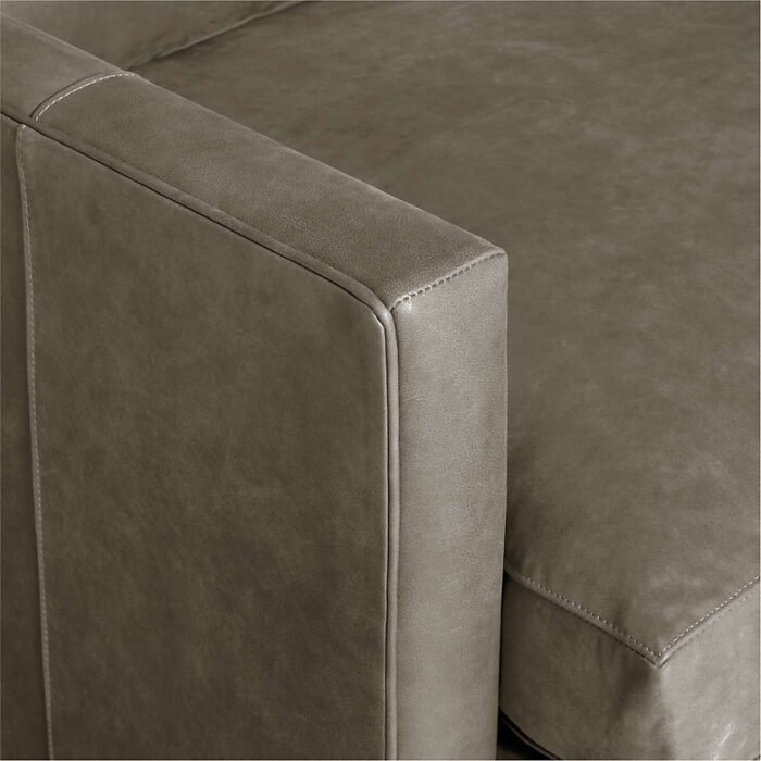 Lounge Deep Leather Sofa 93"