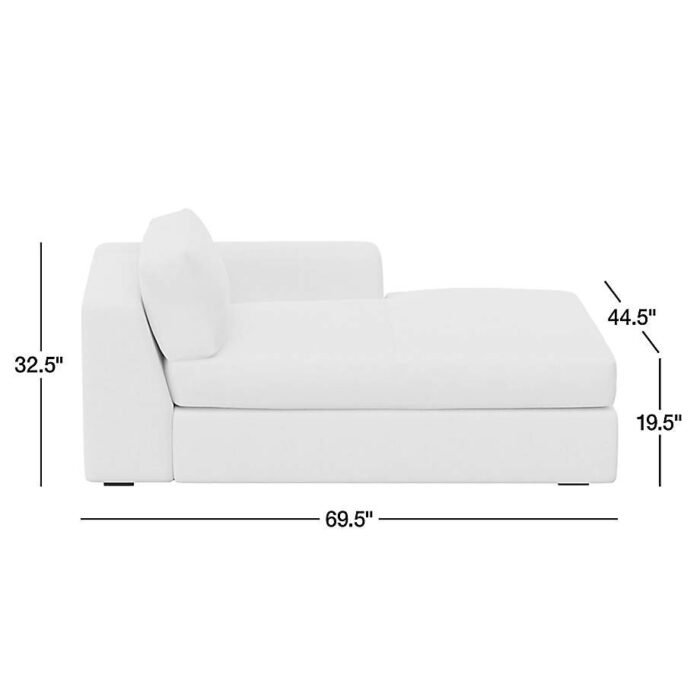 Oceanside Leather Right-Arm Chaise Lounge