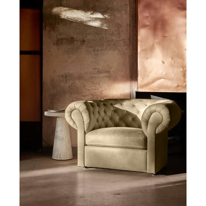 Gig Leather Chesterfield Chair by Leanne Ford