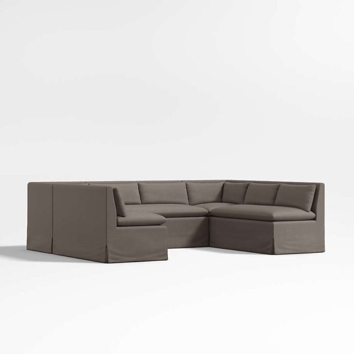 Belmar Grey U-Shaped Triple Loveseat Dining Banquette