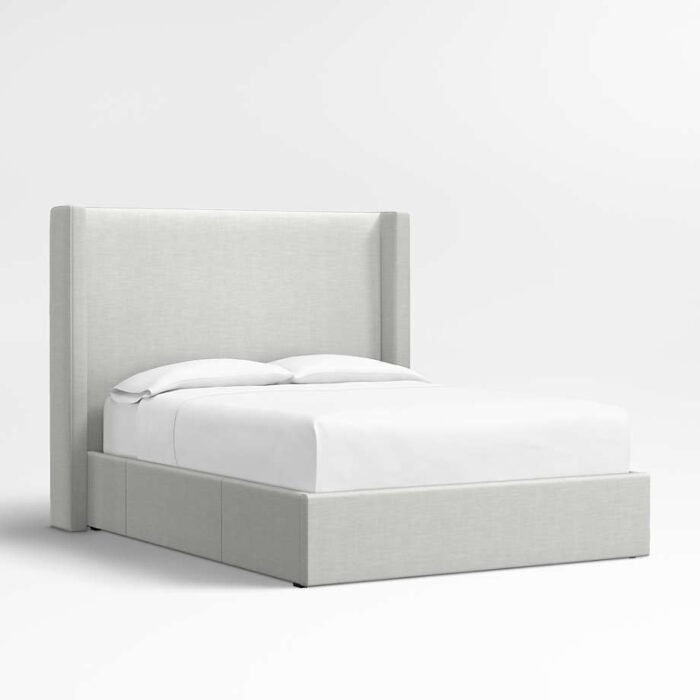 Arden 60" Oyster Grey King Upholstered Headboard with Storage Bed Base