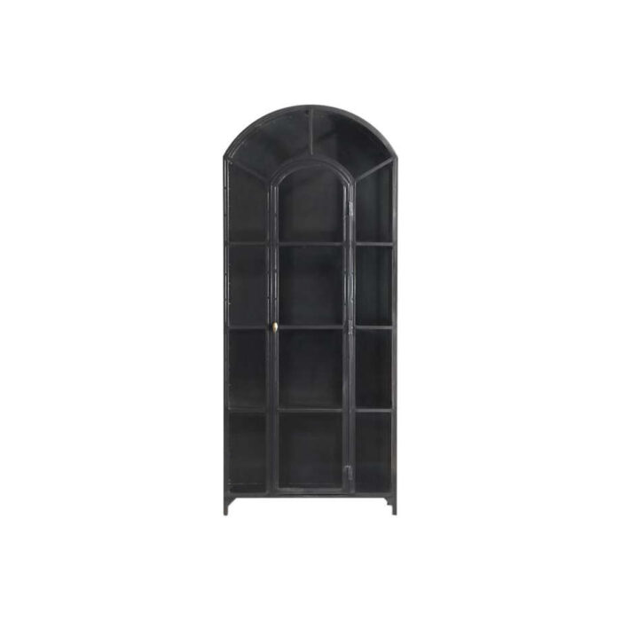 Ventana Black Glass Display Storage Cabinet