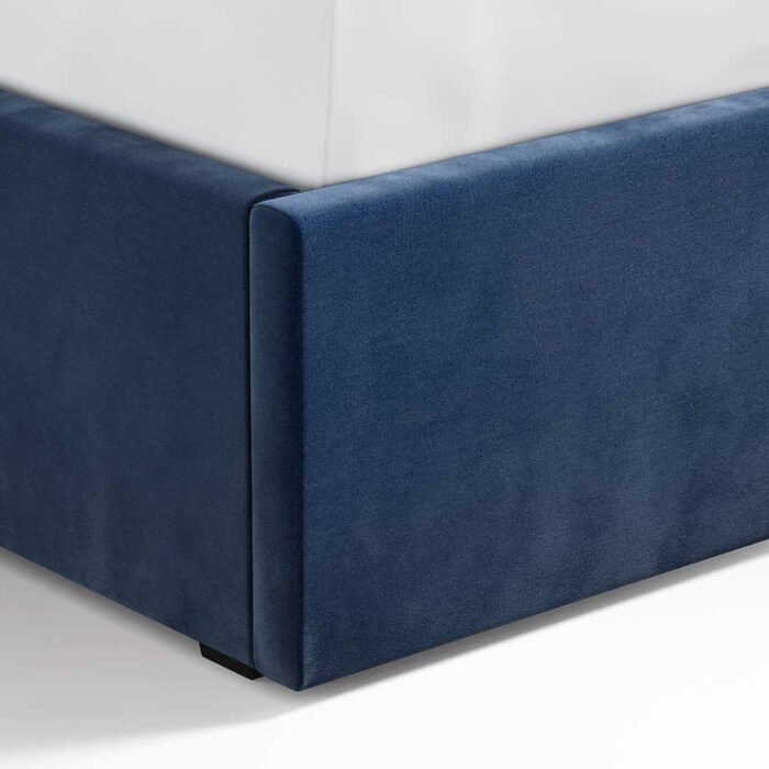 Meraux 56" Navy King Upholstered Headboard with Storage Bed Base