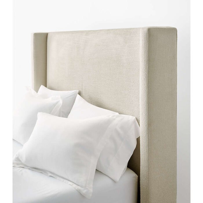 Arden 60" Ivory King Upholstered Headboard with Storage Bed Base