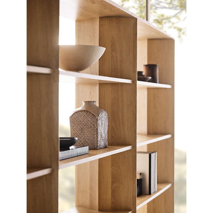 Terrazza Natural Oak 5-Shelf Bookcases, Set of 3