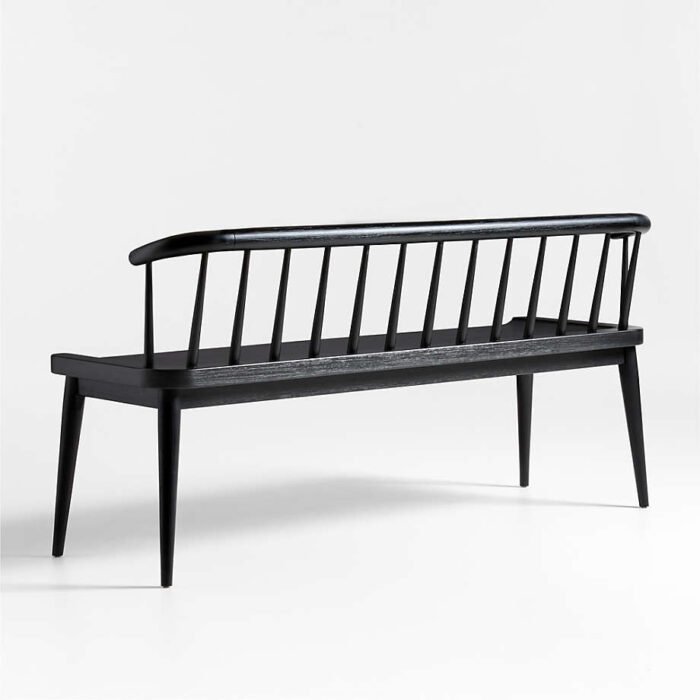 Pali Black Wood Dining Bench