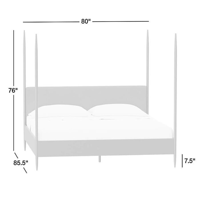 Dearborn Black Four Poster King Bed with Upholstered Headboard