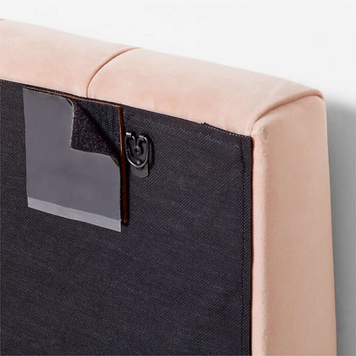 Channel Velvet Pink Twin Charging Wall-Mounted Headboard