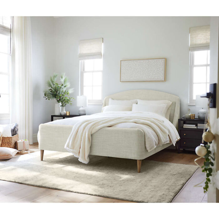 Lafayette Natural Beige Upholstered Twin Bed