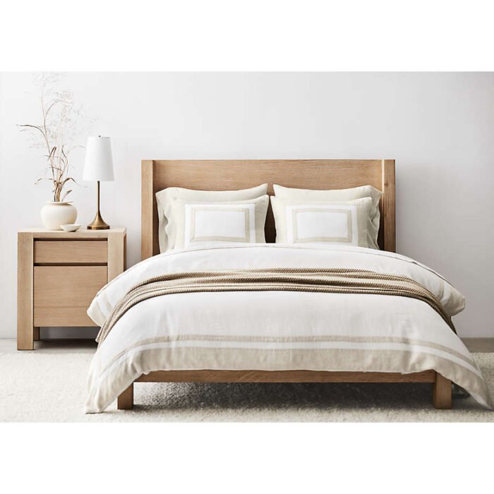 Terra Natural White Oak Wood Queen Bed