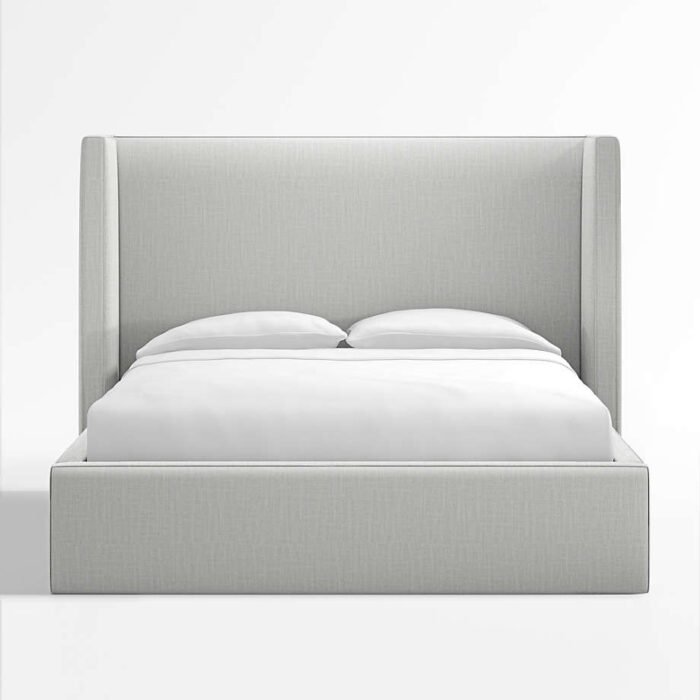 Arden Oyster Grey Upholstered Queen Bed with 52" Headboard