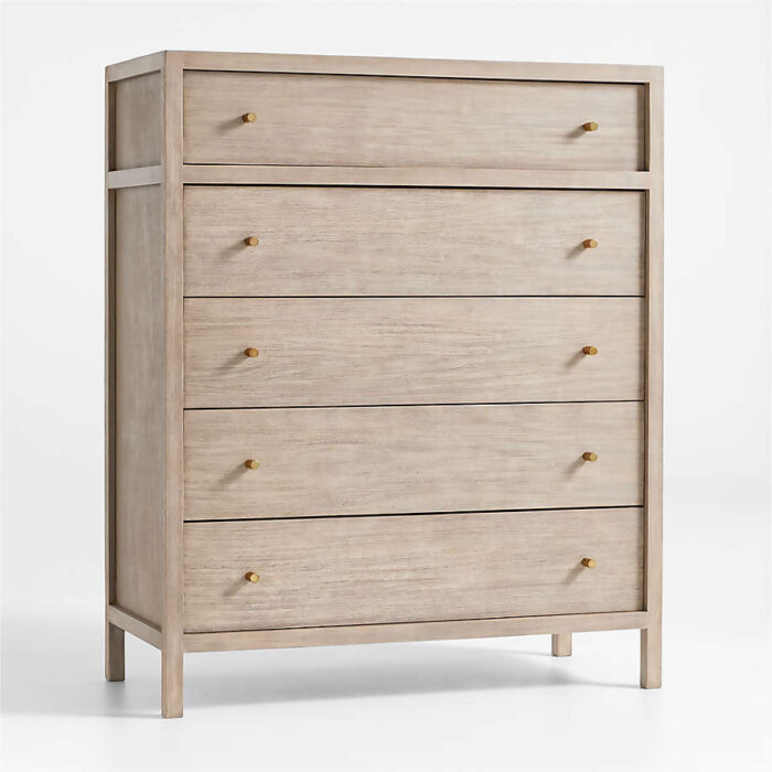 Keane Weathered Natural Wood 5-Drawer Chest