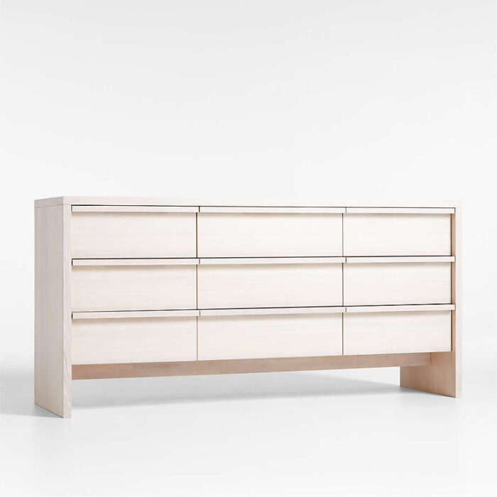 Clemente Whitewashed Ash 9-Drawer Dresser