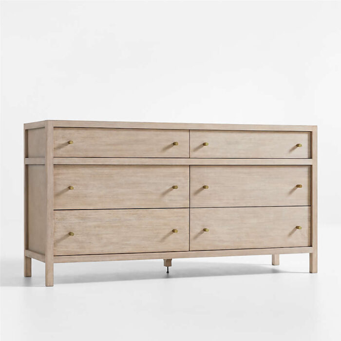 Keane Weathered Natural Wood 6-Drawer Dresser