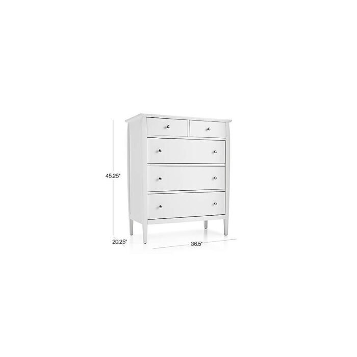 Mason White 5-Drawer Chest