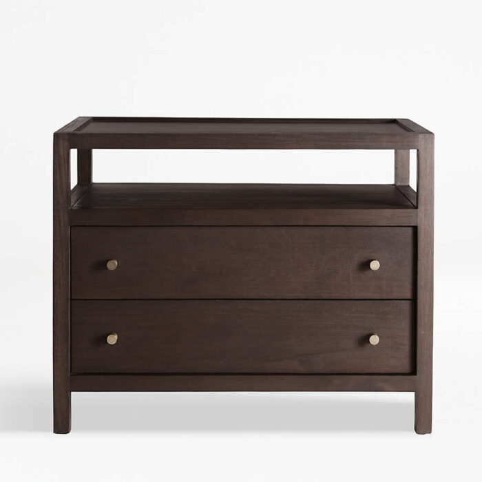 Keane Espresso Wood Charging Nightstand