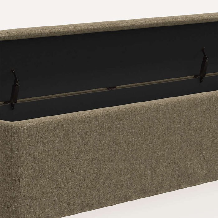 Greenwich 68" Warm Grey Upholstered Storage Bench